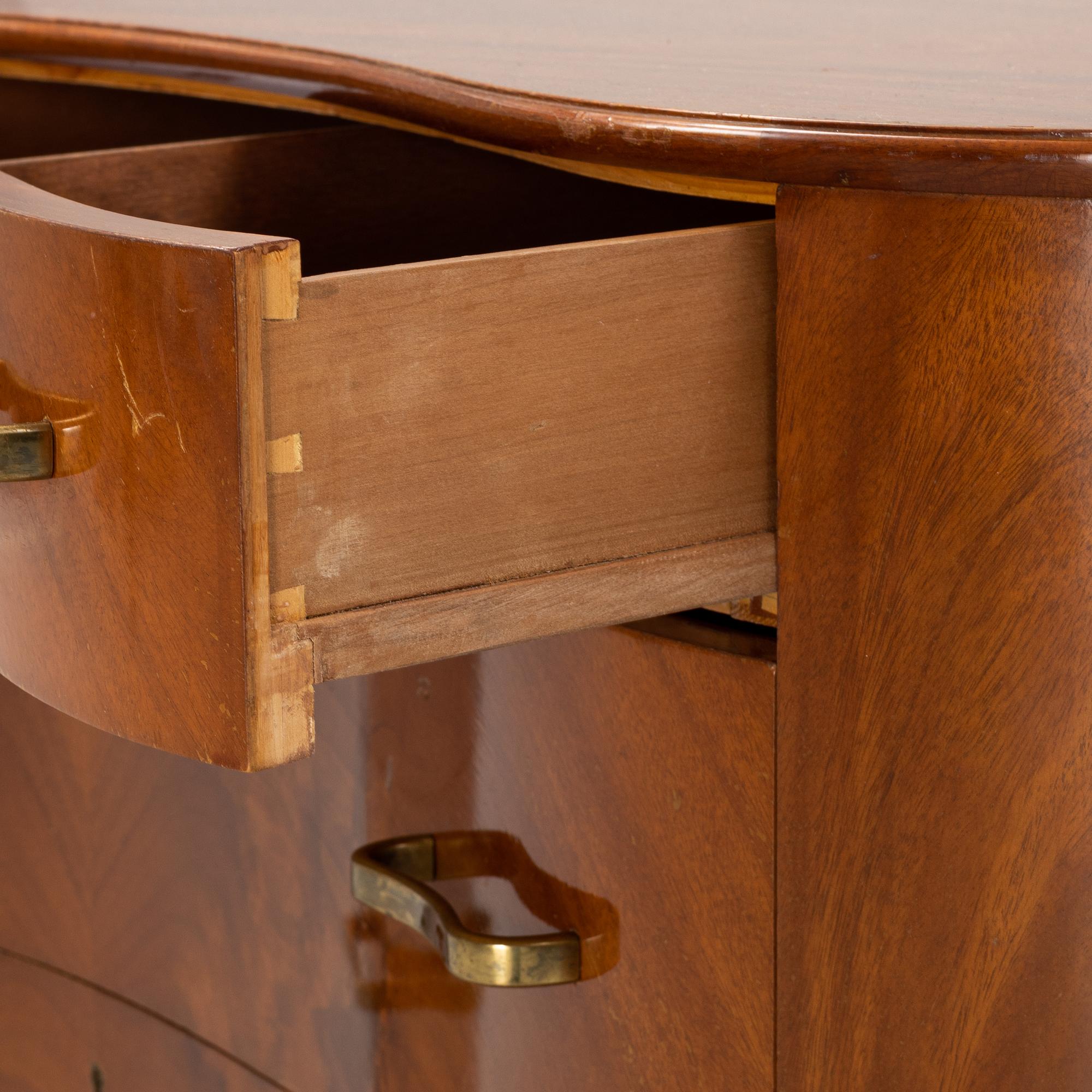 Axel Larsson, a Swedish Modern mahogany-veneered dresser,  AB Svenska Möbelfabrikerna, Bodafors, Sweden, 1940's.
