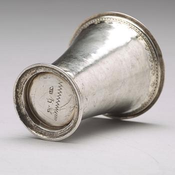 A Swedish 18th century parcel-gilt silver beaker, mark of Henrik Wittkopf, Stockholm 1752.