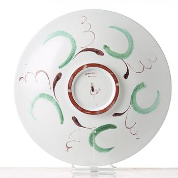 Wilhelm Kåge, a large faience dish, Gustavsberg studio, Sweden 1951.