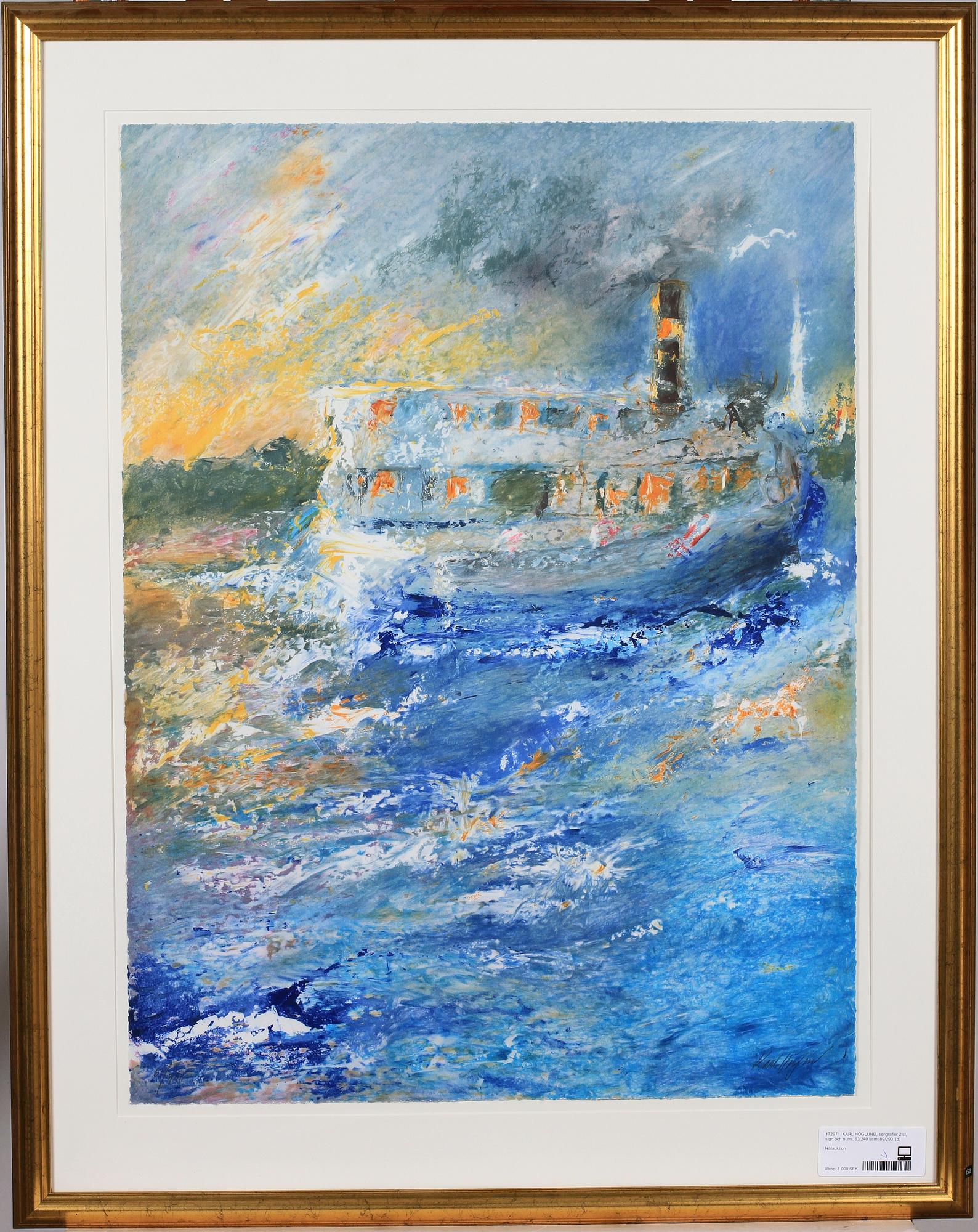 CARL HÖGLUND, serigrafier 2 st, sign och numr, 63/240 samt 89/290.