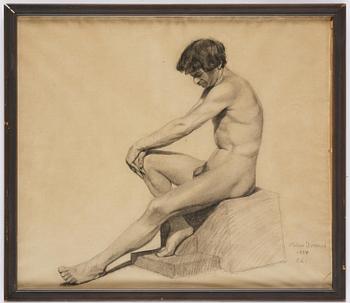 Berndt Lindholm, tillskriven, Tillskriven. Nakenstudie av manlig modell.