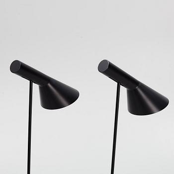 Arne Jacobsen, a pair of 'AJ' floor lights, Louis Poulsen, Denmark.