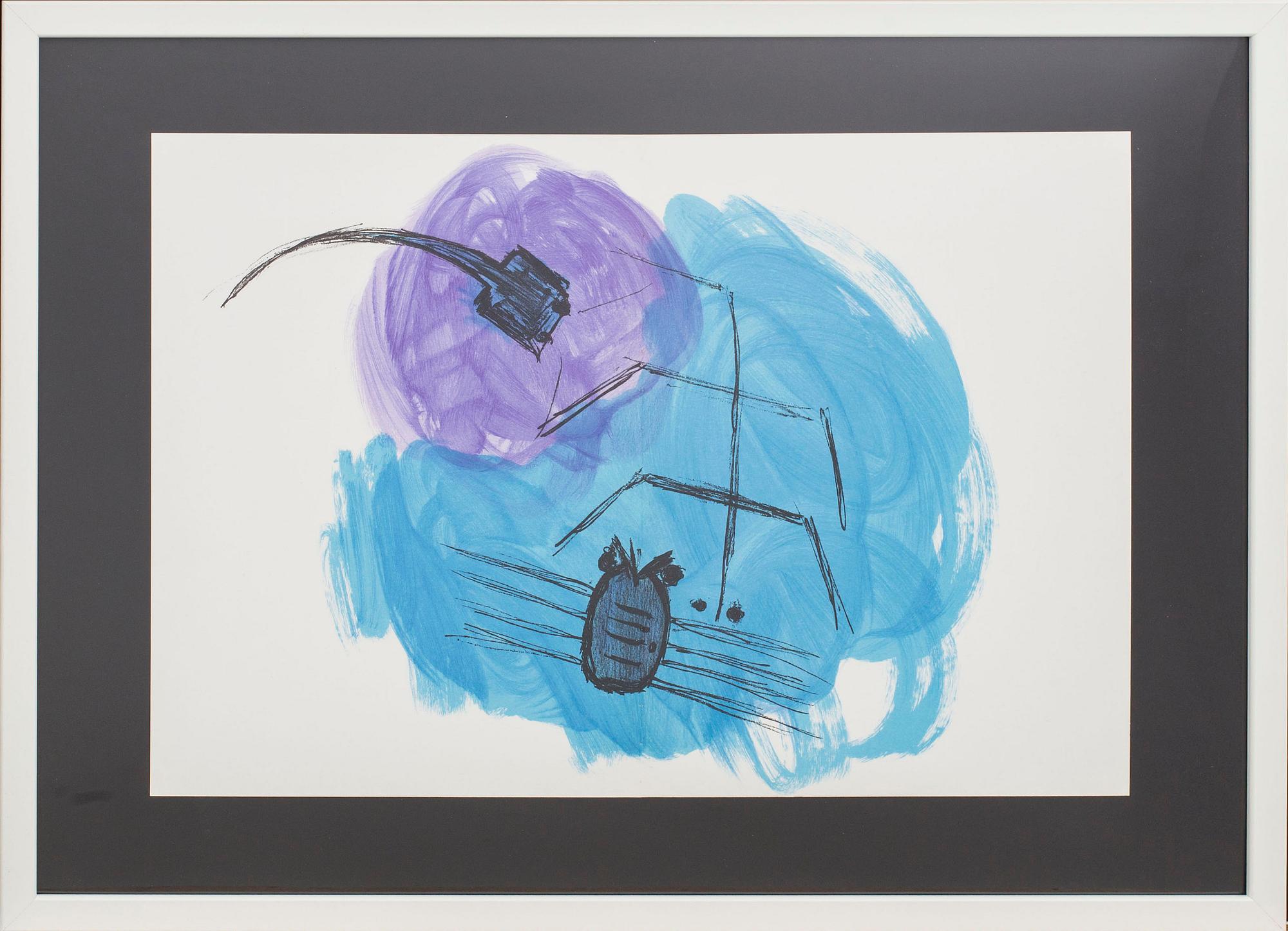 VASSILAKIS TAKIS, colour lithographe, unsigned, from Derrière le