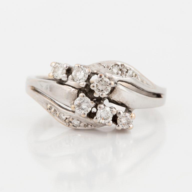 A brilliant-cut diamond ring.