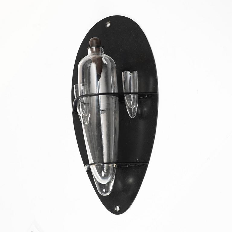 Matz Borgström, & Jhoan Camitz, vodka shelf with a decanter and two glasses, executed in 1991 in fewer than 10 examples.