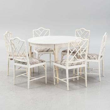 A 7-piece dining group, Miranda of Sweden, late 20th Century.