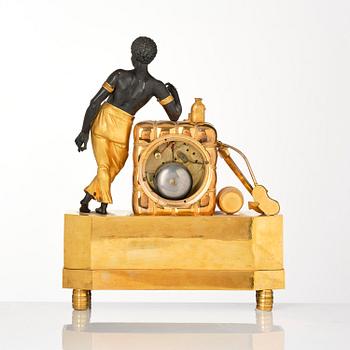 A French Empire ormolu and patinated bronze 'Le Matelot' mantel clock, Paris, early 19th century.