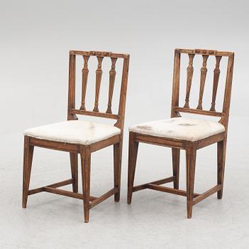 Six late Gustavian chairs, early 18th century.