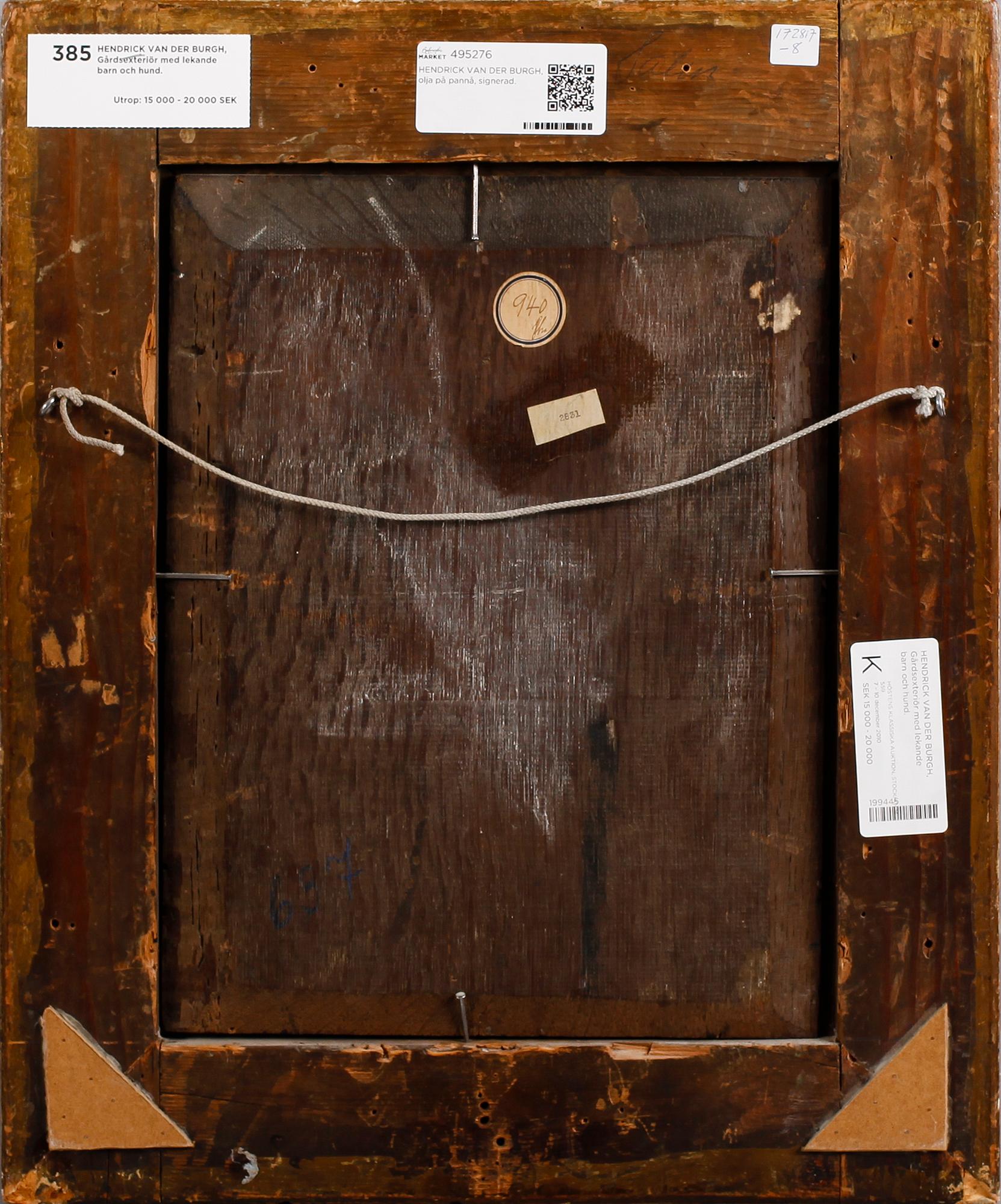 HENDRICK VAN DER BURGH, olja på pannå, signerad.