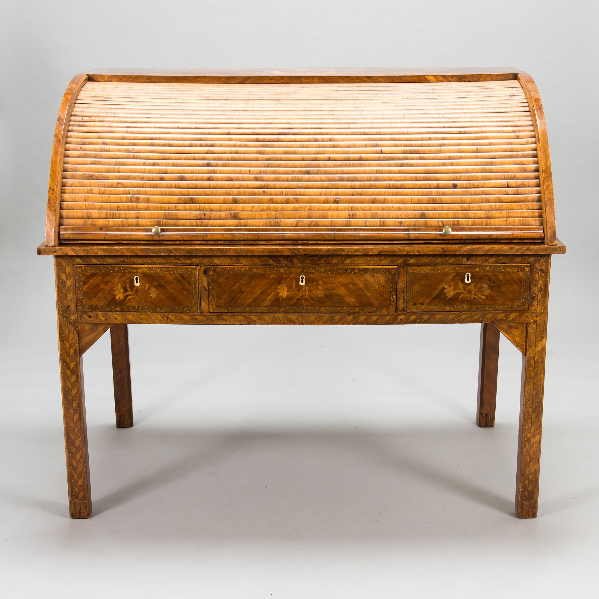 Rullklaffssekretär, Holland ca 1800.