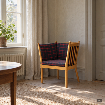 Børge Mogensen, fåtölj, "Tremme", Fritz Hansen, Danmark, 1900-talets andra hälft.