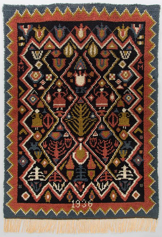 Rya, modell från Karkku, daterad 1936. Ca 159 x 114 cm.