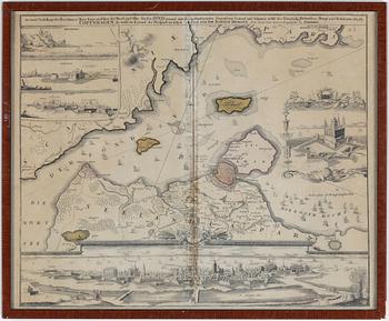 Johann Baptist Homann · JOHANN BAPTIST HOMANN, kopparstick, karta över Köpenhamn, 1700-tal.