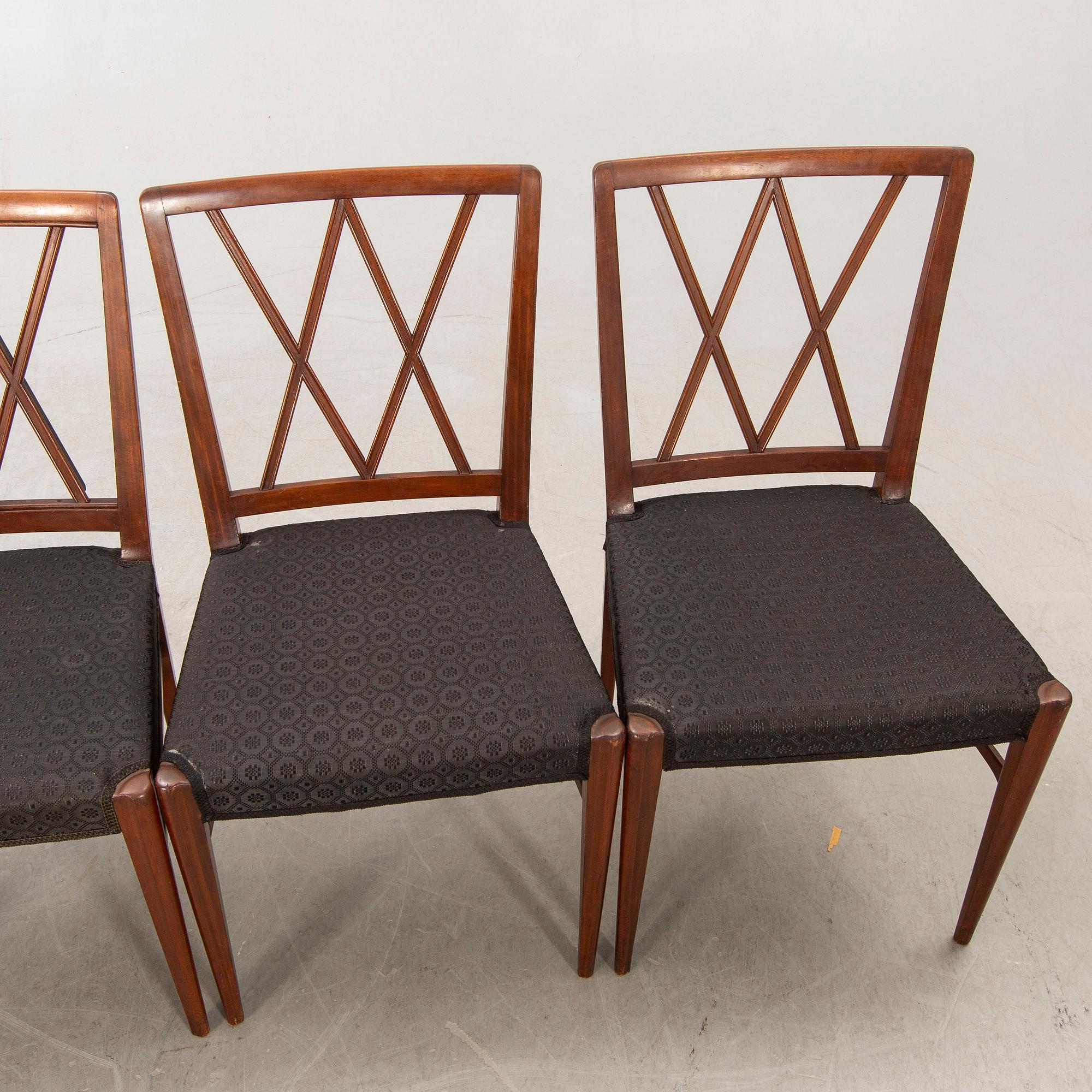 Stolar, 4 st "Lawrence" NK (Nordiska Kompaniet) 1940-tal.