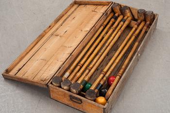 KROCKETSPEL, i låda. 1900-tal.