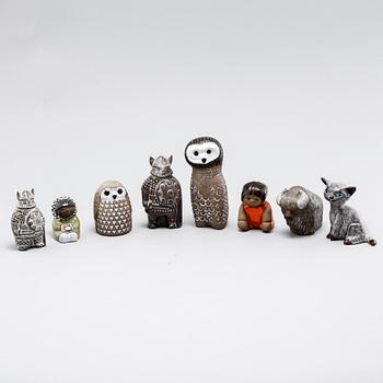 Eight stoneware figurines by Uppsala-Ekeby, from the latter half of the 20th century.