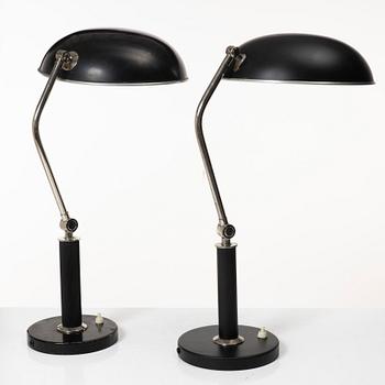 Erik Tidstrand, a pair of table lamps, model "29989", Nordiska Kompaniet, 1940s.