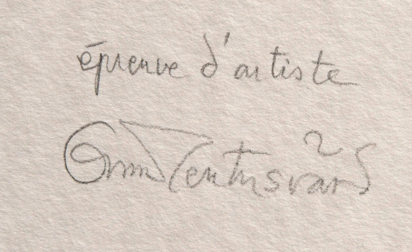 Oscar Reutersvärd, färglitografier tre st, signerade 28/120, 32/120 samt HC.