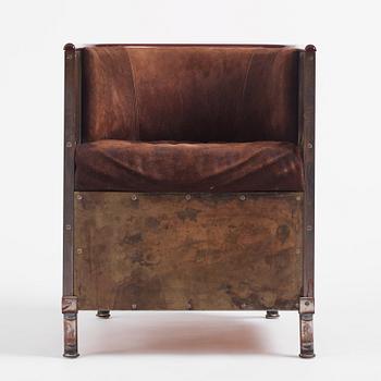 Mats Theselius, a "Järn/Moccafåtöljen" armchair, ed. 191/360, Källemo, Värnamo post 1994.