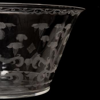 Edward Hald, A bowl with saucer, Orrefors.