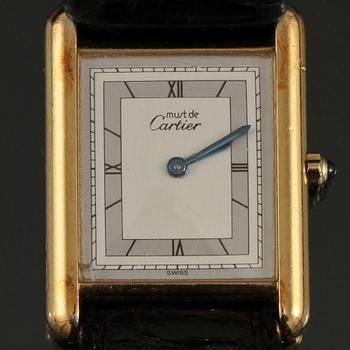 ARMBANDSUR, förgyllt silver, "Tank", Cartier, 1900-talets senare del.