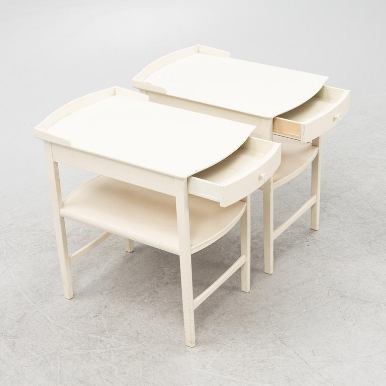 Carl Malmsten, a pair of 'Birgitta' bedside tables, Bodafors, Sweden, second half of the 20th Century.