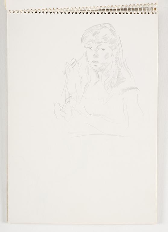 Lotte Laserstein, 3 skissblock med teckningar.