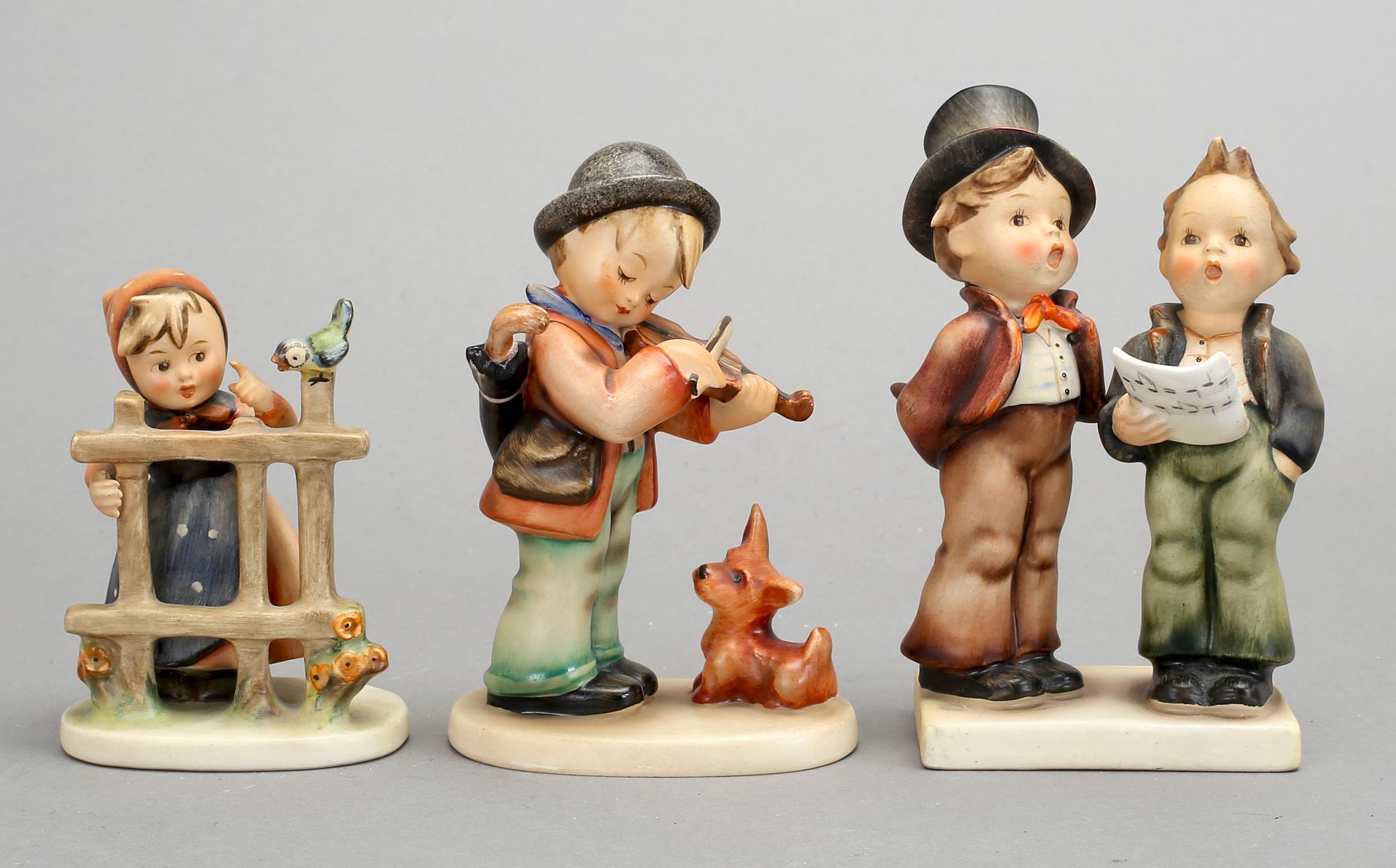 PARTI FIGURINER, 7 st, porslin, MJ Hummel, Goebel, Tyskland, 1900-talets andra hälft.