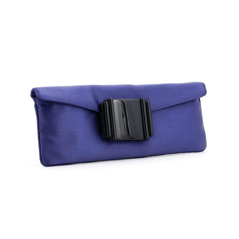 ARMANI, a purple silk evening bag / clutch.