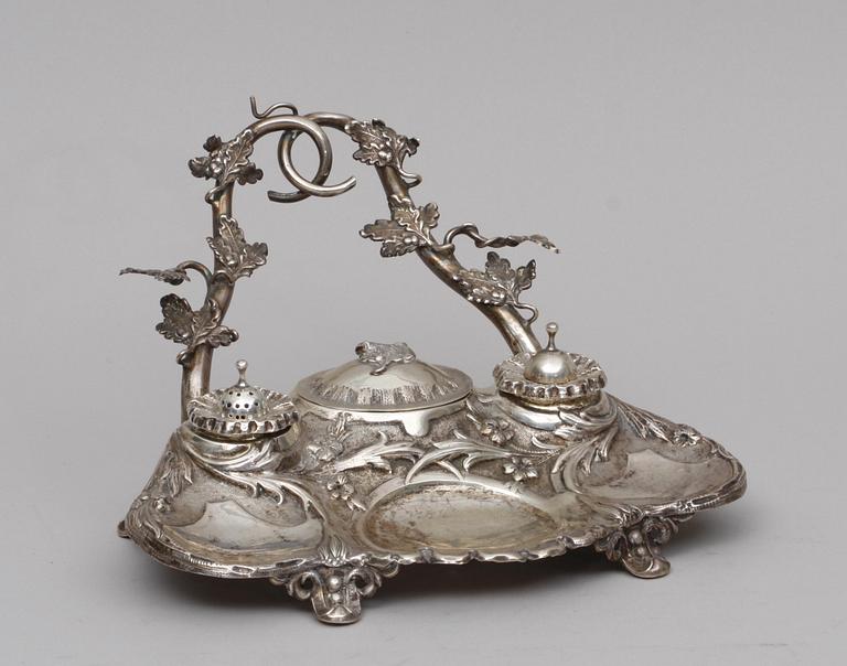 SKRIVSTÄLL, silver, Stockholm 1872.