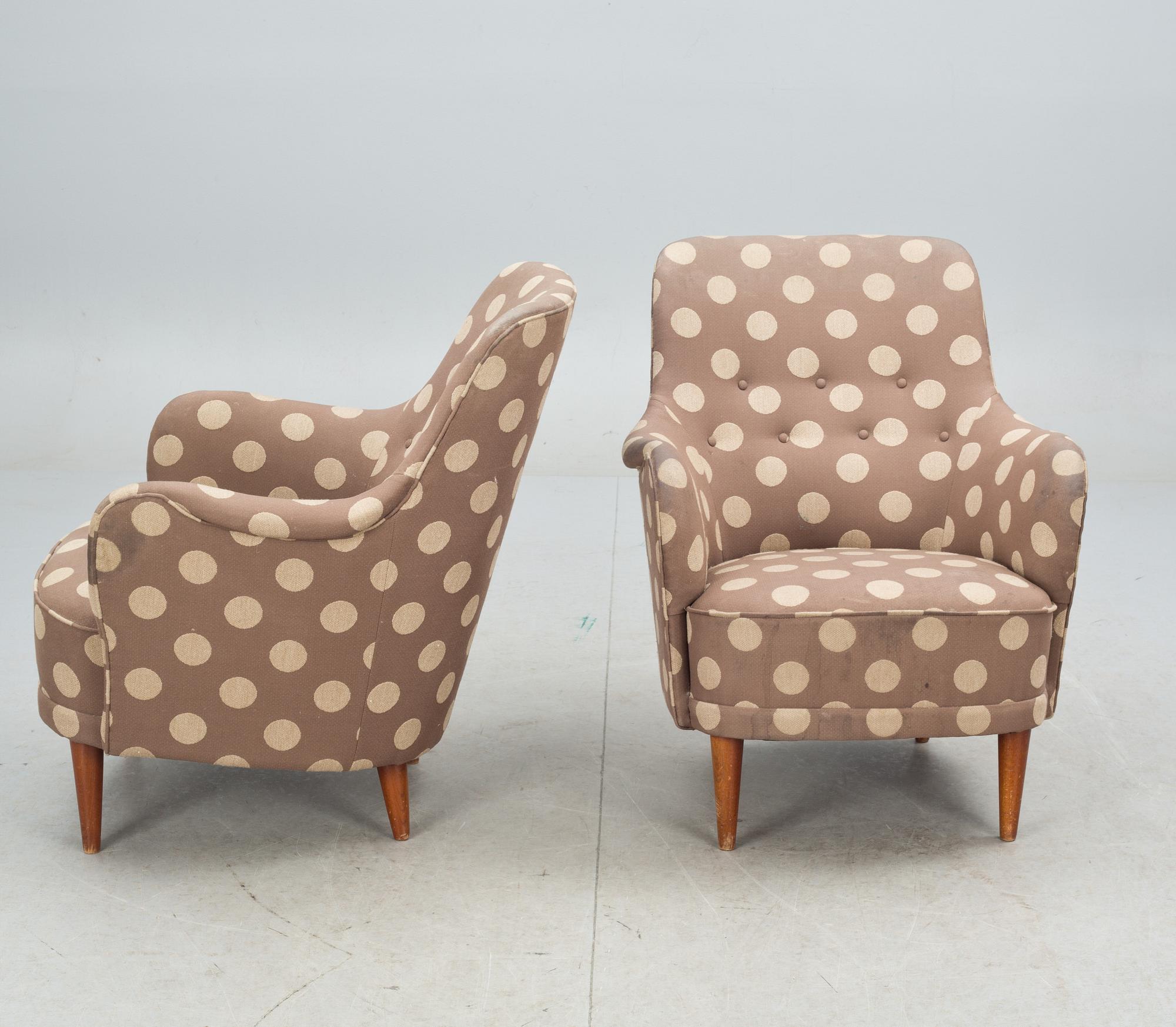 FÅTÖLJER, ett par, "Samsas", Carl Malmsten.