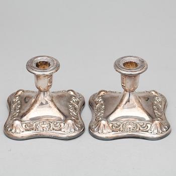 LJUSSTAKAR, ett par, silver, Norge 1900-tal.