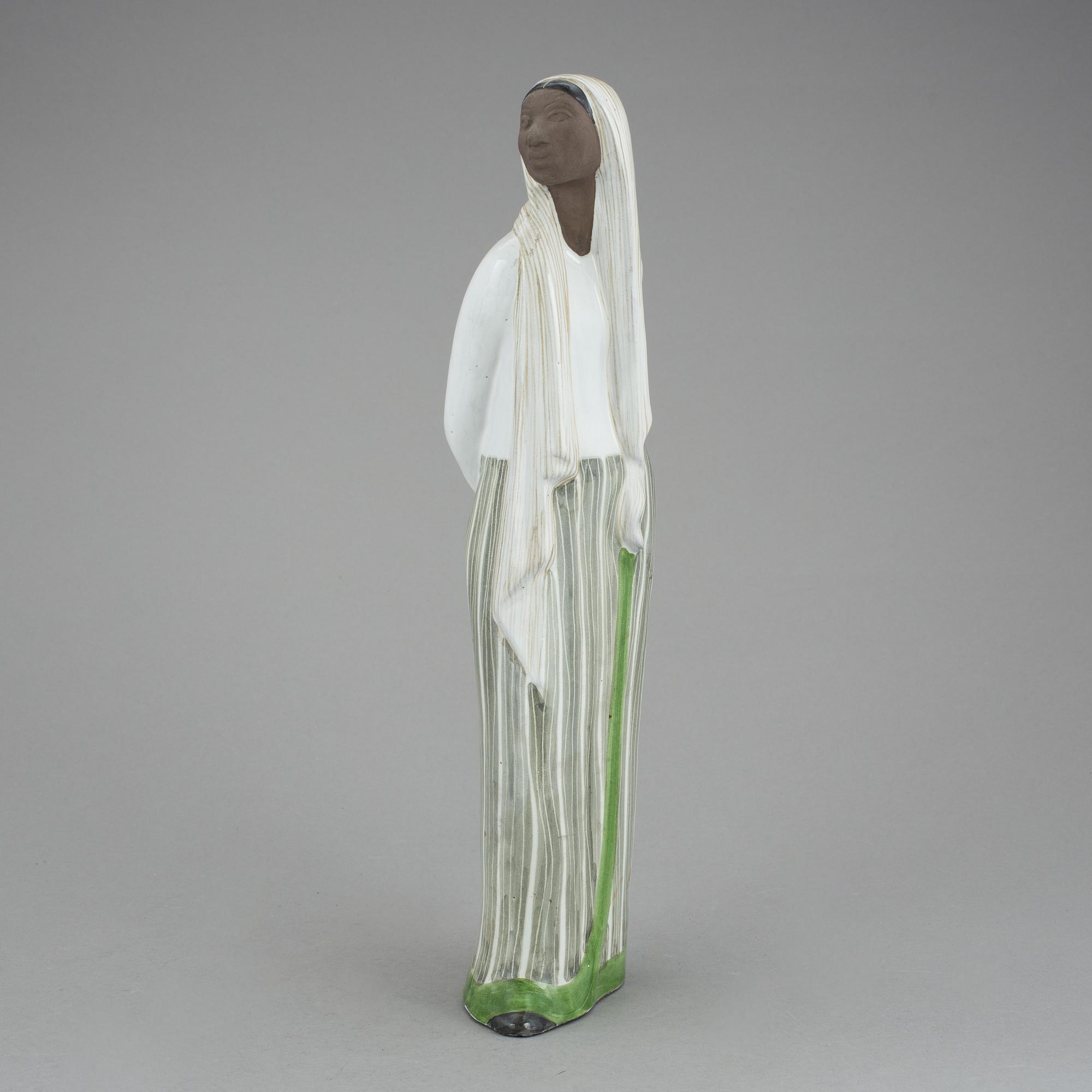 FIGURIN, keramik, Mari Simmulson, Uppsala Ekeby, 1950-tal.