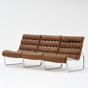Bruno Mathsson, fåtöljer/soffmoduler, tre stycken, "Sonja", Dux, 1970-tal.