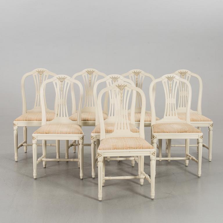 EIGHT GUSTAVIAN STYLE CHAIRS.