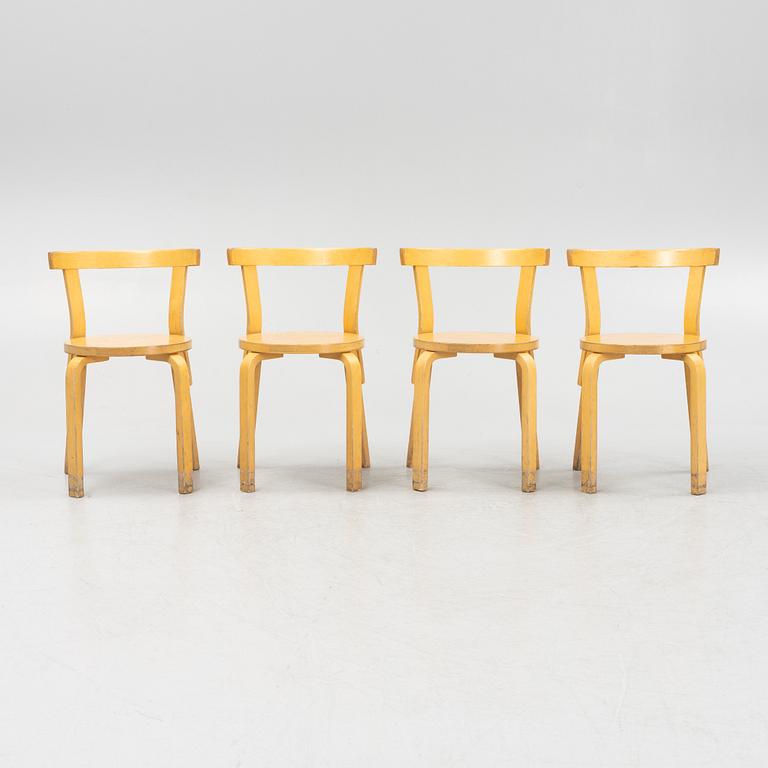 Alvar Aalto, stolar, 4 st, modell 69, Artek, Finland, 1900-talets andra hälft.