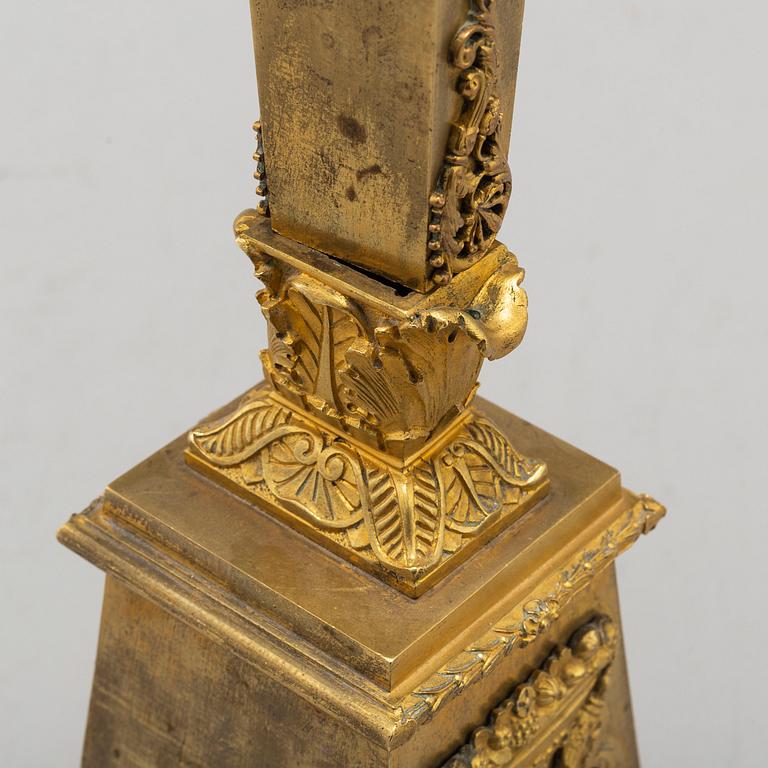 CANDELABRUM, gilt-bronze, Empire, France, first half of the 19th century.