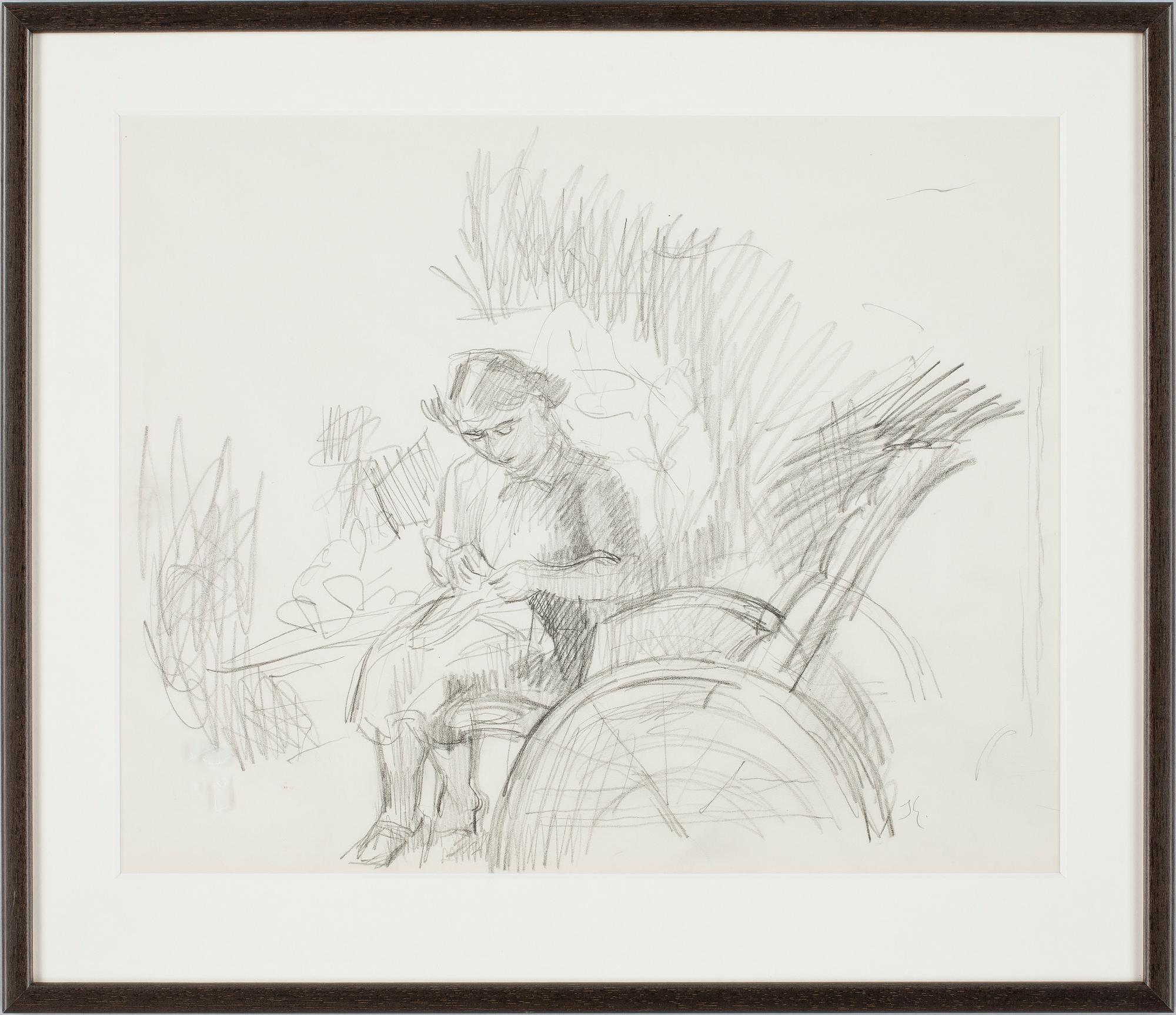 ISAAC GRÜNEWALD, teckning, sign.