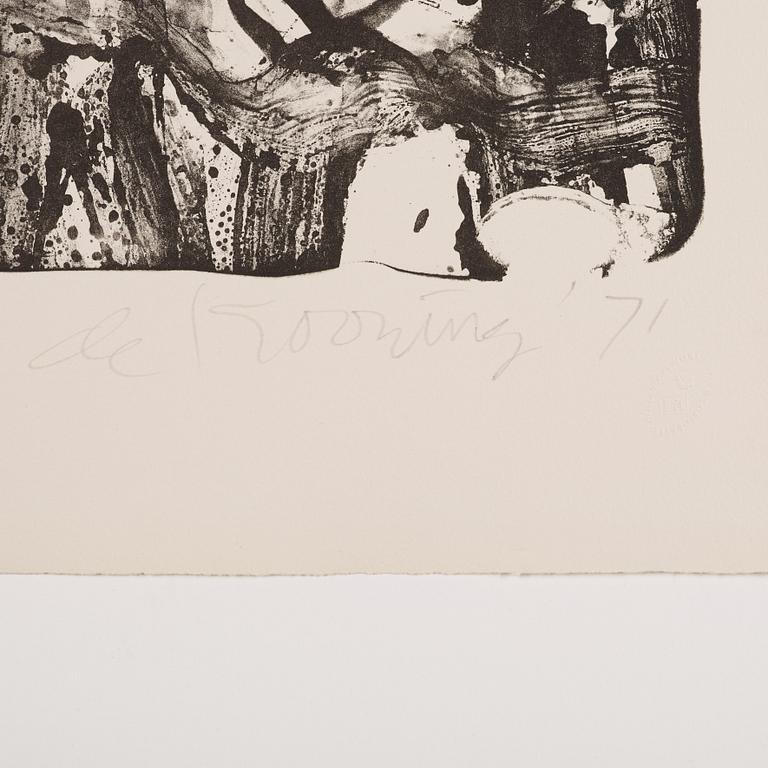 WILLEM DE KOONING, litograph, 1971, signed in pencil and numbered 36/100.