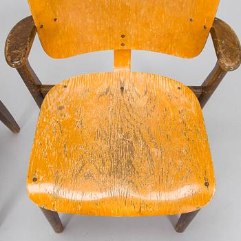 Ilmari Tapiovaara, A pair of  1950s armchairs 'Domus' for Keravan Puutoellisuus, Finland.