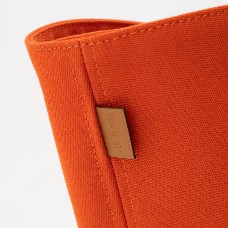 Hermès, a orange cotton 'Panier de Plage PM' Tote.