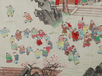 OIDENTIFIERAD KONSTNÄR, gouache på siden, Kina, 1900-tal.