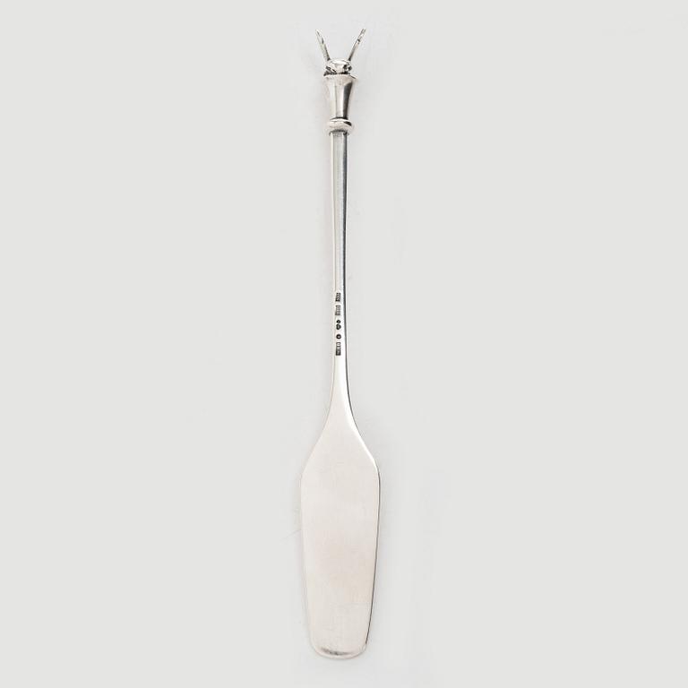 Barbro Littmarck, Honey spoon, silver, W.A Bolin, Stockholm 1988.