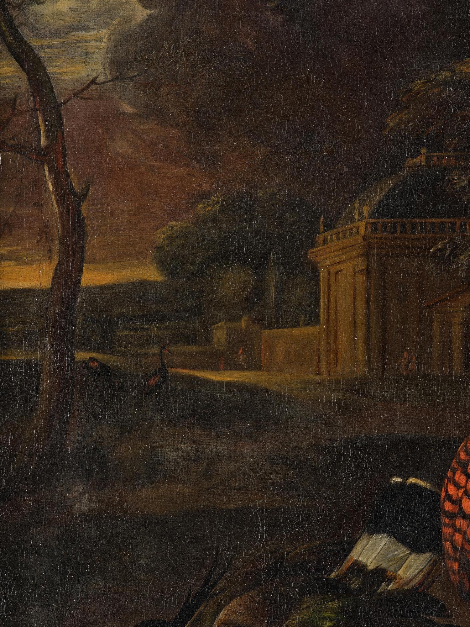 Melchior de Hondecoeter His art, Wild birds in a park landscape.