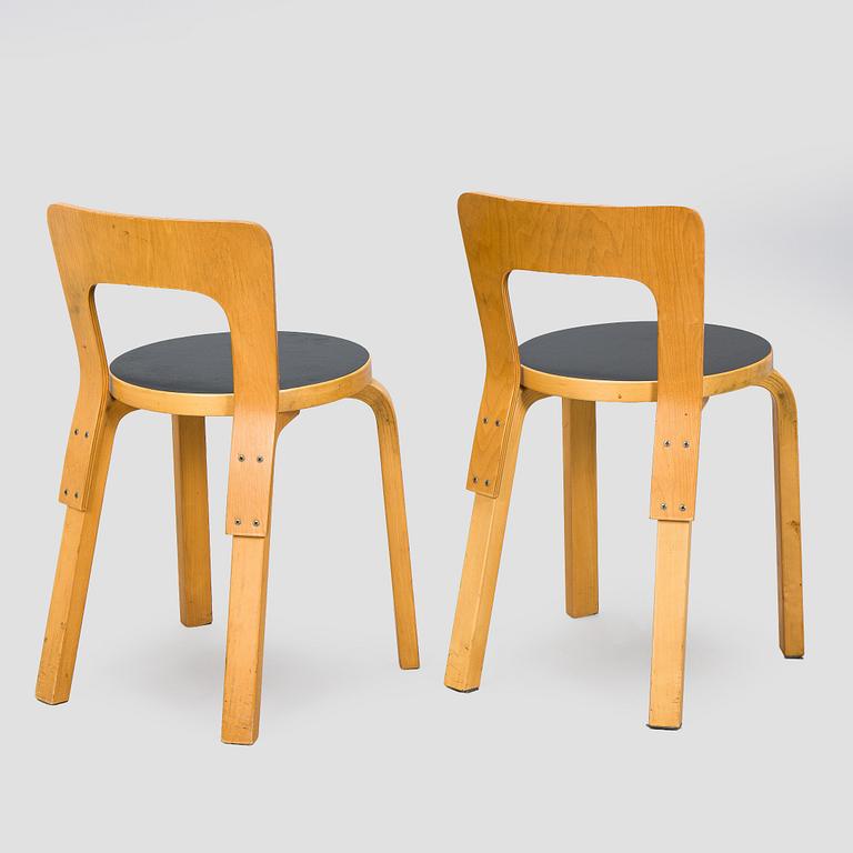 Alvar Aalto, tuoleja 6 kpl, malli 66, Artek, 1900-luvun loppu.