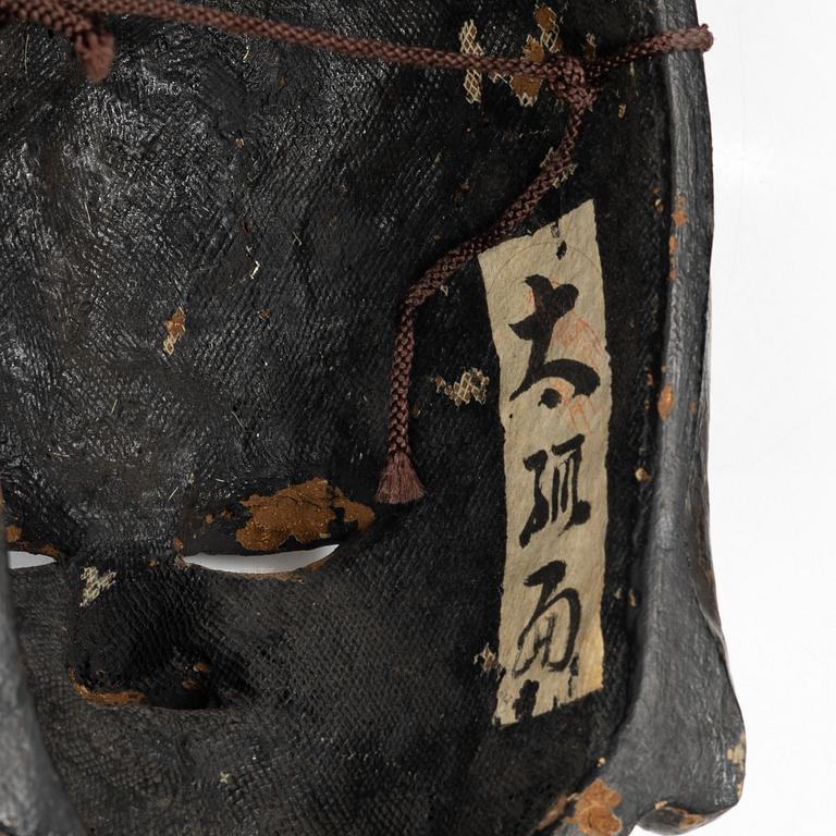 A Japanese painted and laquered noh mask, 'Gigaku', 1900s.