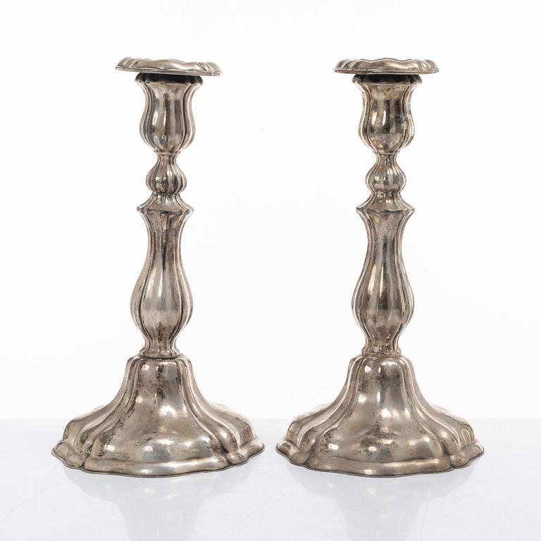 A Pair of Norwegian silver candlesticks, mark of Norsk Filigransfabrikk, Oslo, early 20th century.