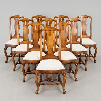 STOLAR, 10 stycken, senbarockstil, 1900-talets andra hälft.