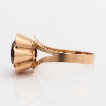 A 14K gold ring with a synthetic ruby. Kultamylly, Turku 1974.