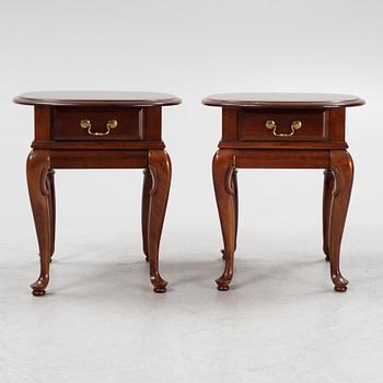 A pair of english style mahogany bedside tables, VIC, Canada, late 20th century.